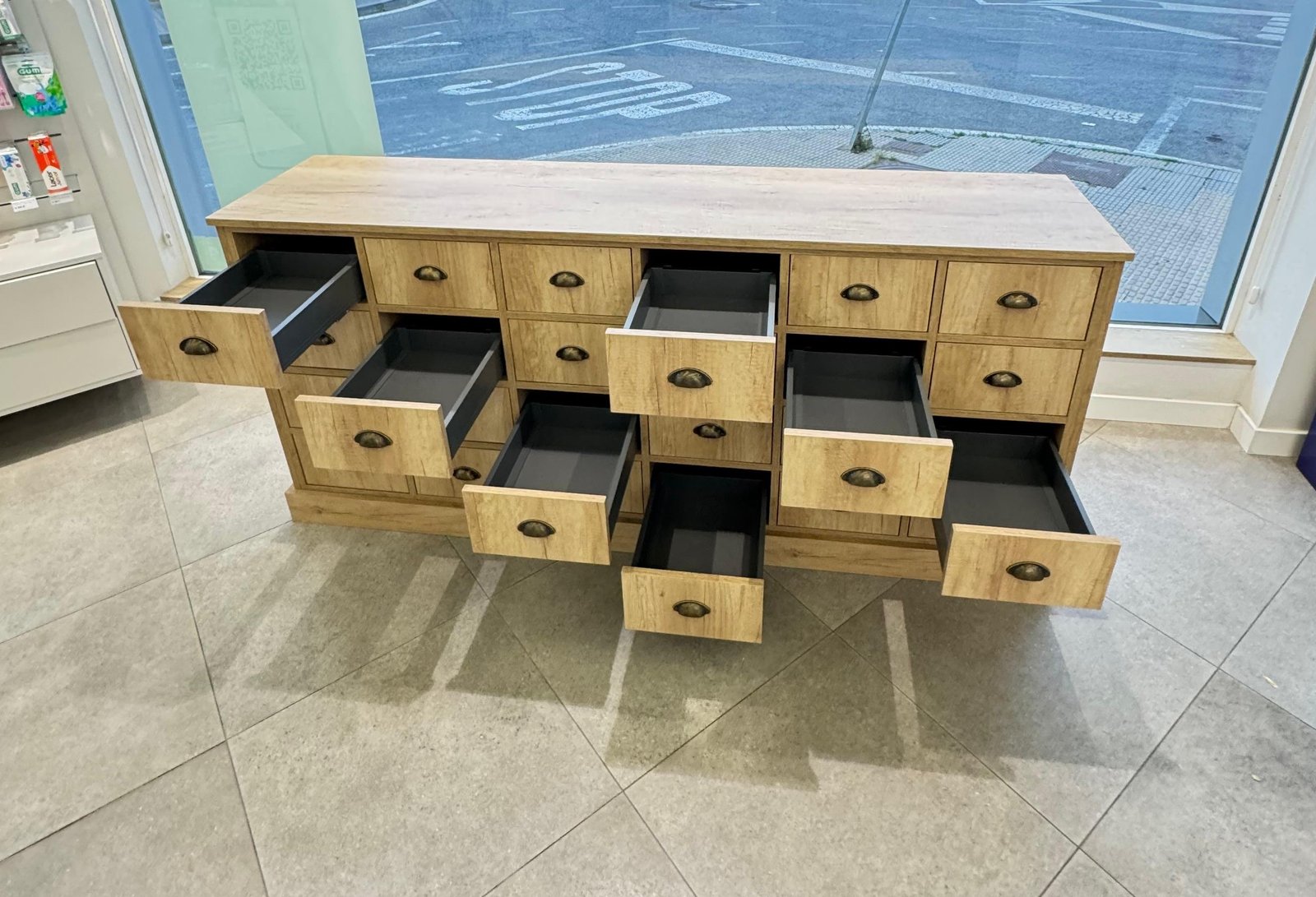 Mueble Boticario con Cajoneras en Antracita